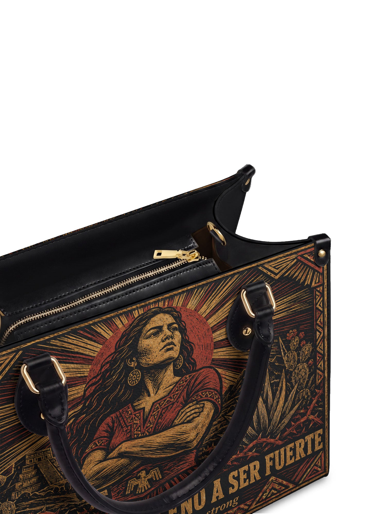 "El dolor me enseñó a ser fuerte" ver.2 Leather Handbag - detail | Paleta Bags