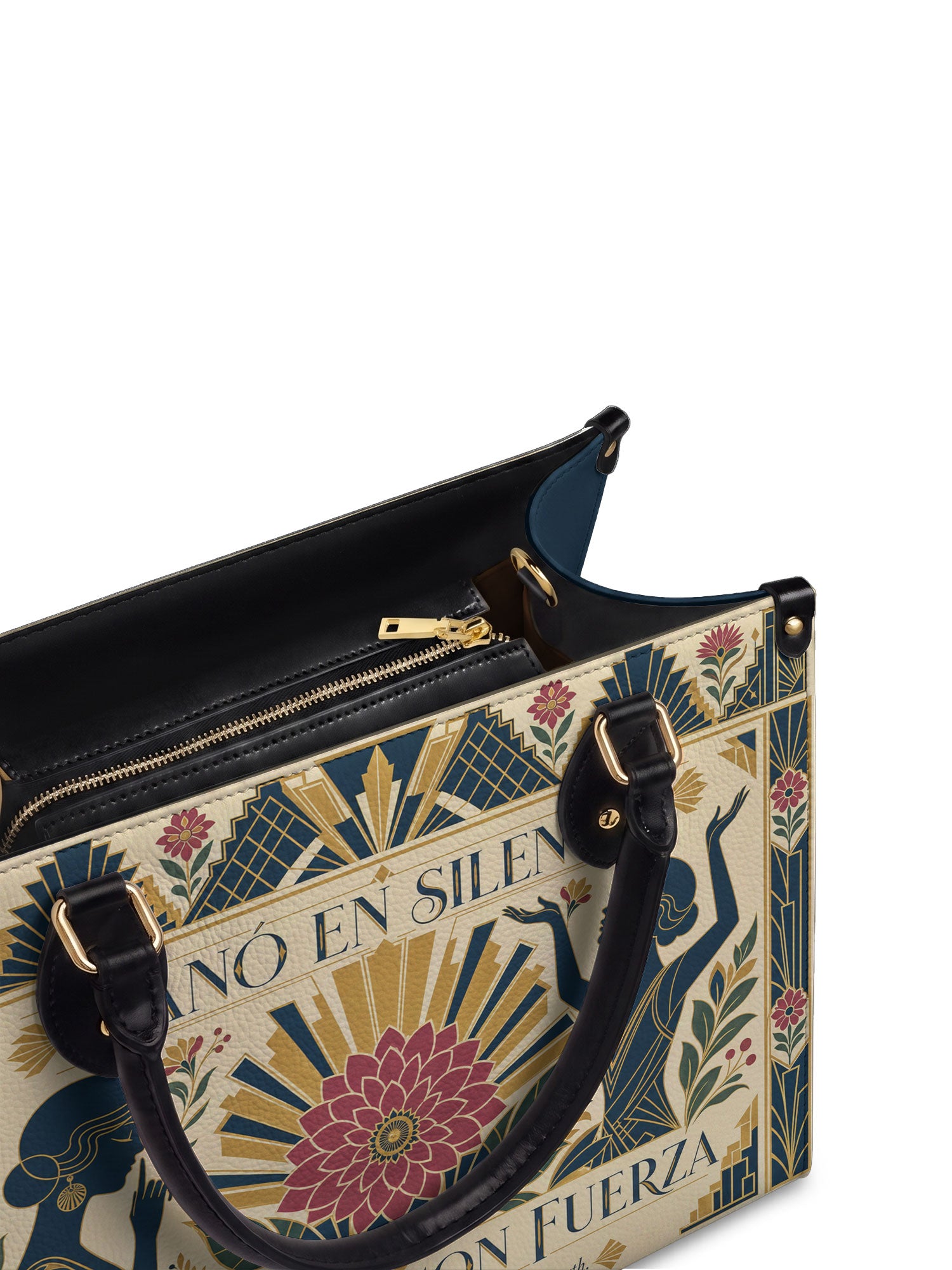 "Sanó en silencio, floreció con fuerza" ver.3 Leather Handbag - detail | Paleta Bags