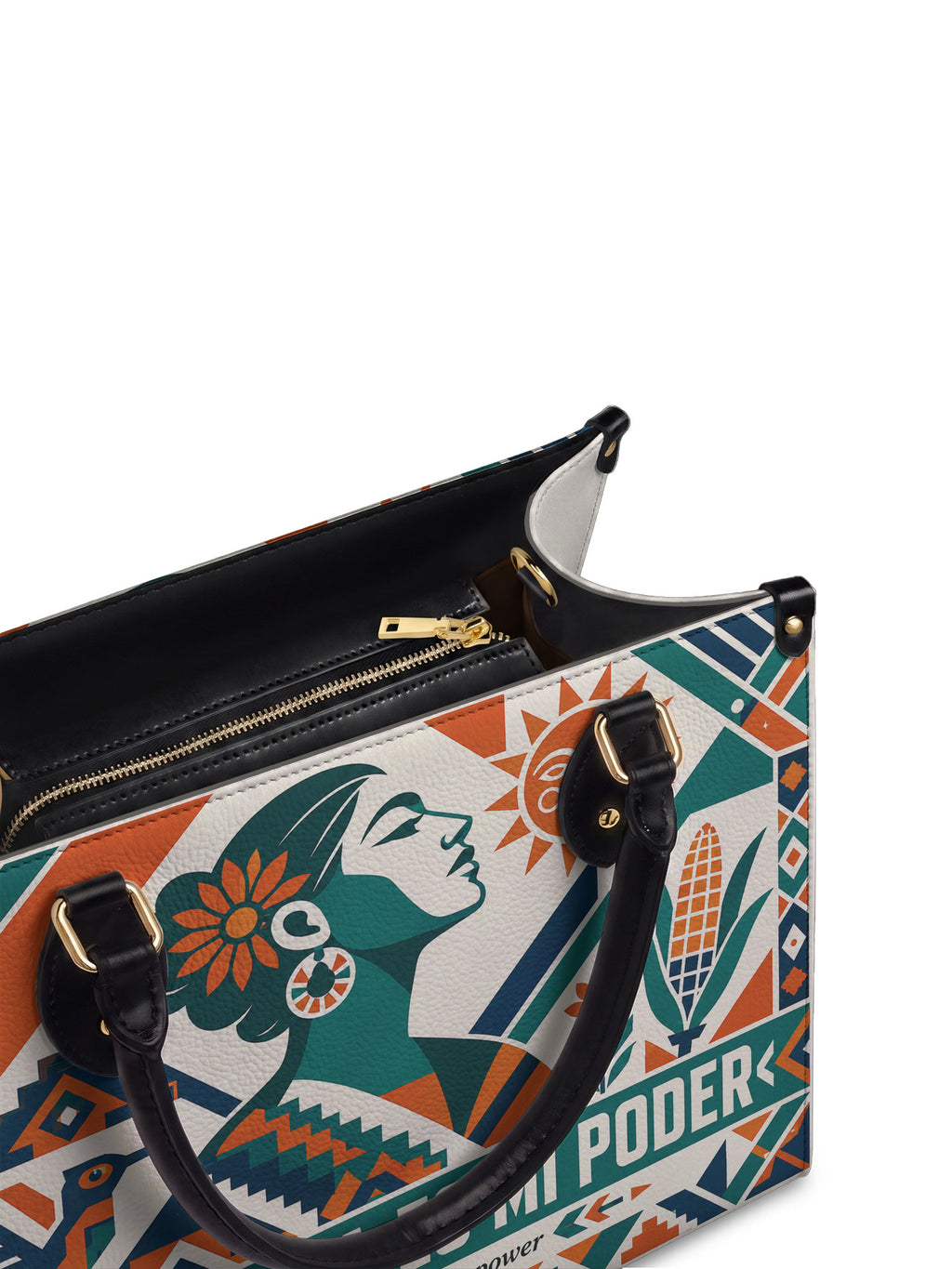 "Mi cultura es mi poder" ver.4 Leather Handbag - detail | Paleta Bags