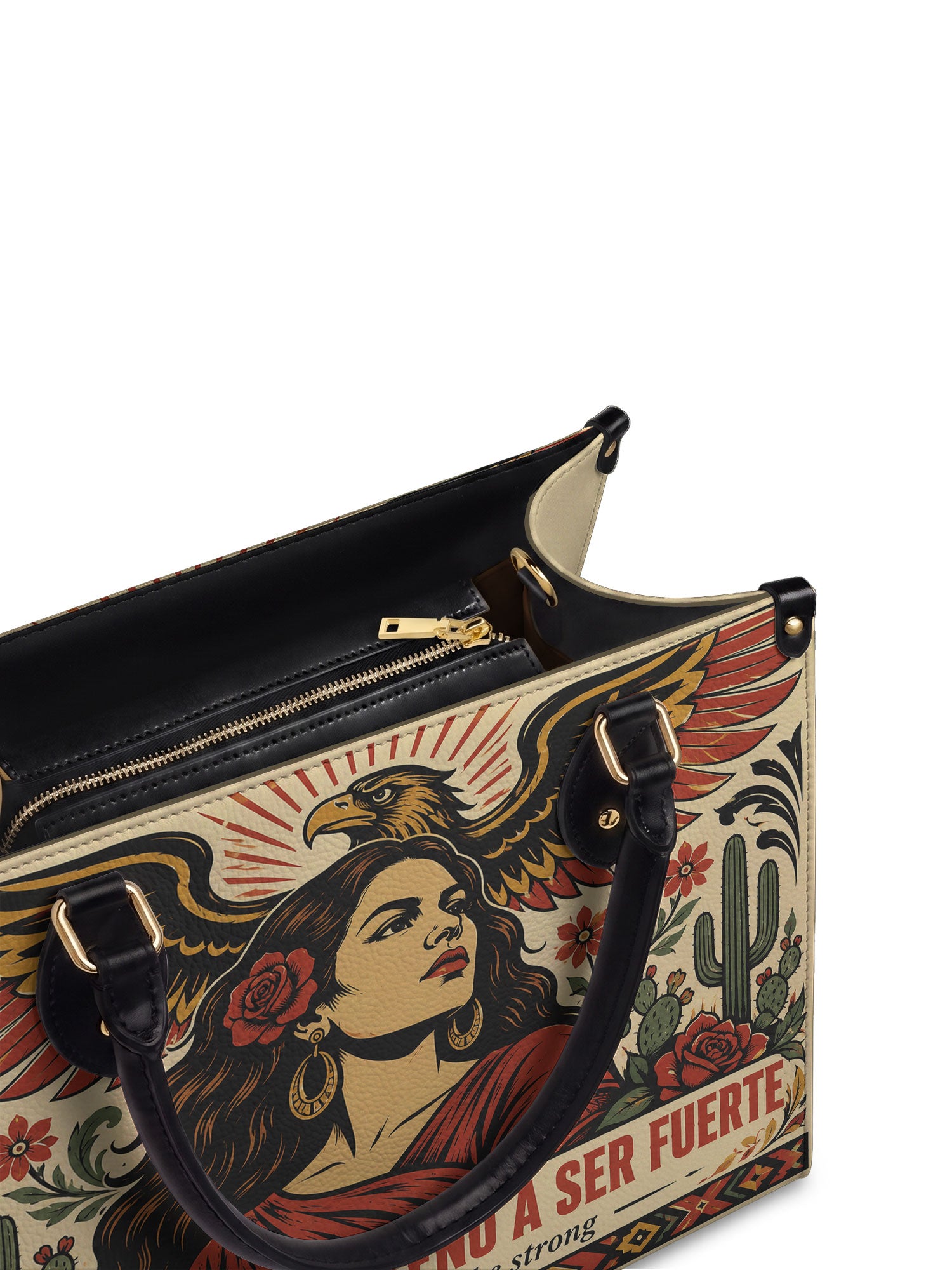 "El dolor me enseñó a ser fuerte" ver.3 Leather Handbag - detail | Paleta Bags