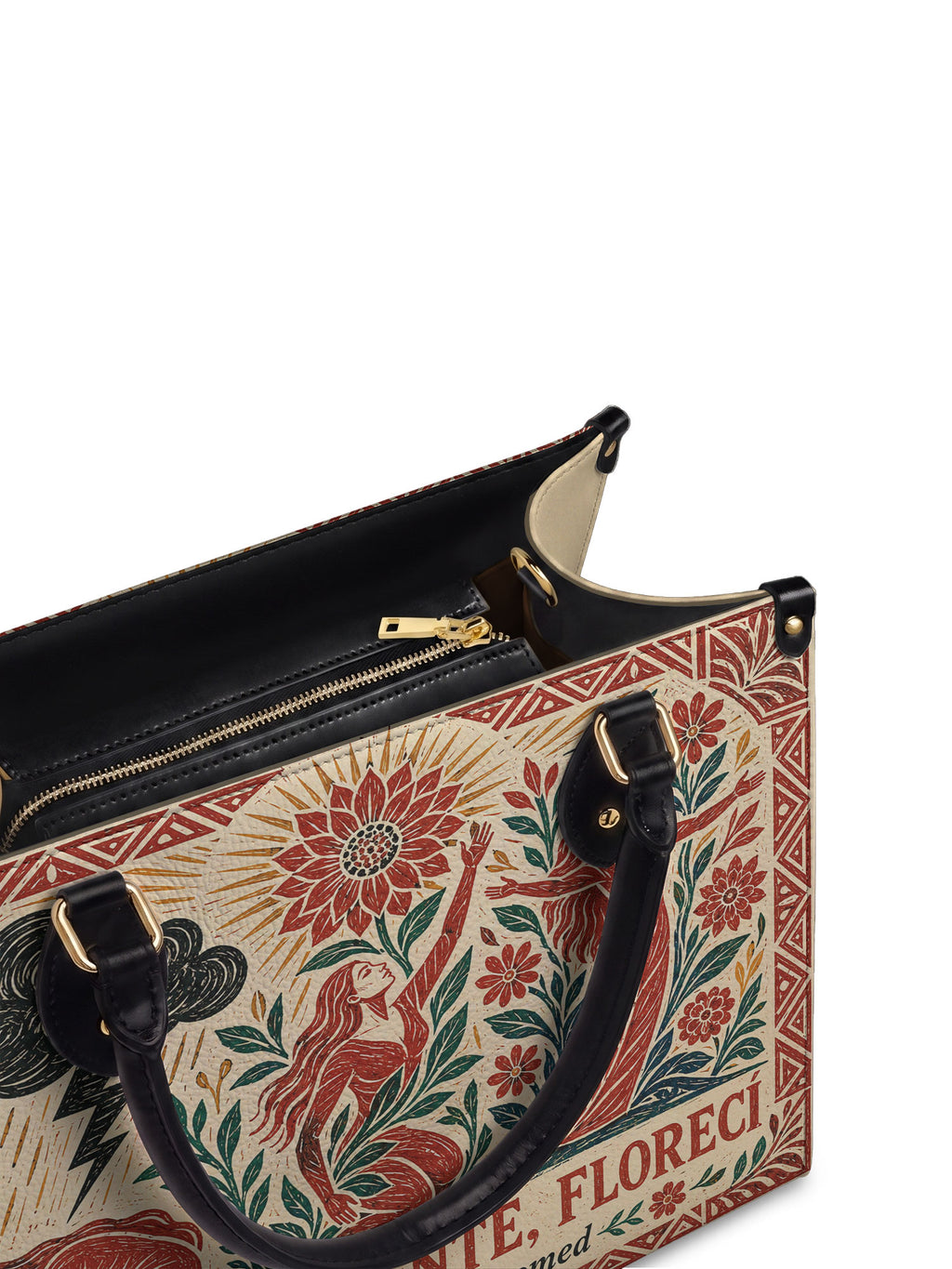 "Caí, me levanté, florecí" ver.2 Leather Handbag - detail | Paleta Bags