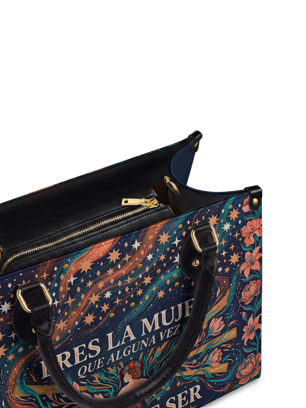 "Eres la mujer que alguna vez soñaste ser" ver.5 Leather Handbag - detail | Paleta Bags