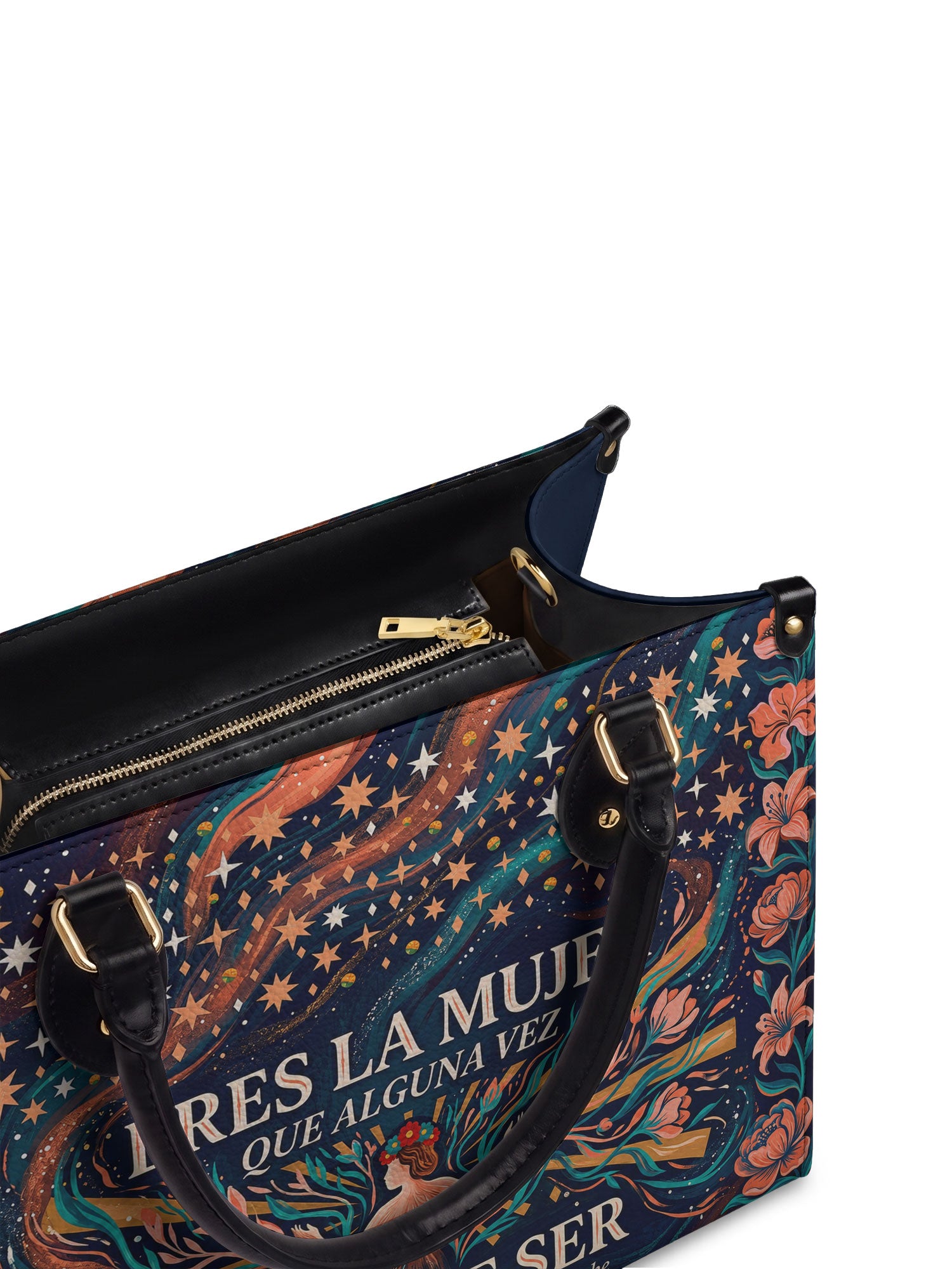 "Eres la mujer que alguna vez soñaste ser" ver.5 Leather Handbag - detail | Paleta Bags