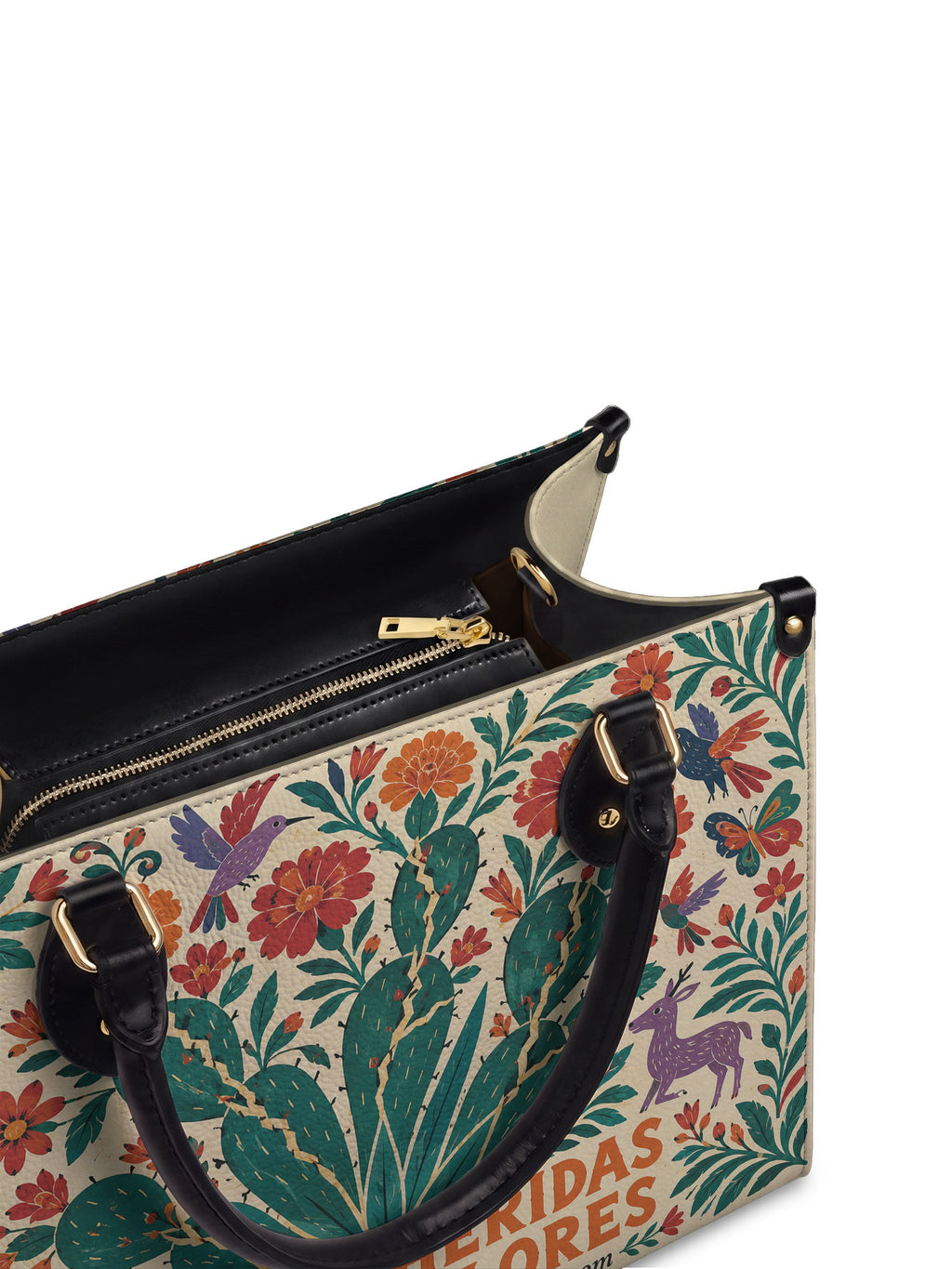 "De mis heridas nacen flores" ver.4 Leather Handbag - detail | Paleta Bags