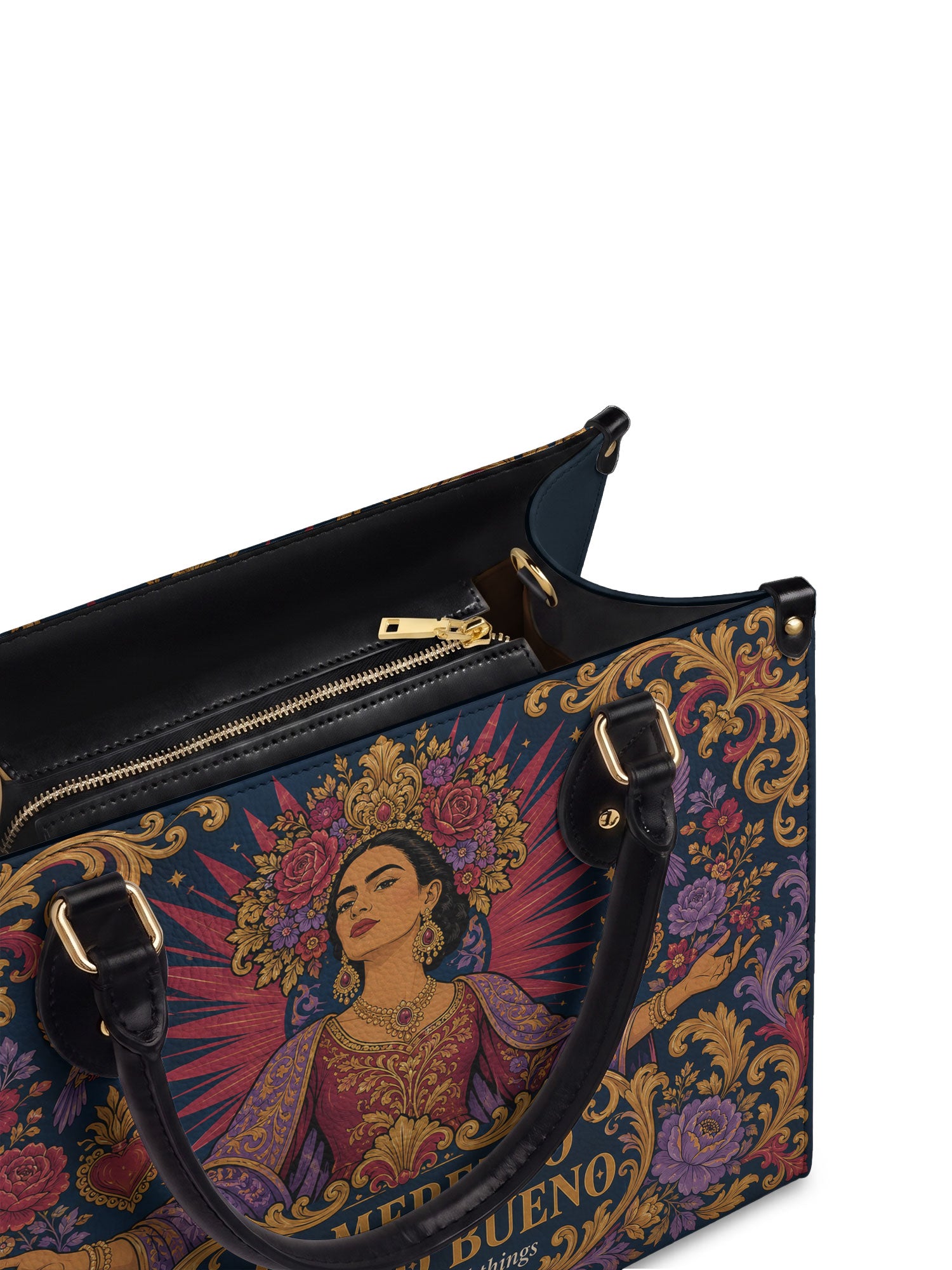 "Me merezco todo lo bueno" ver.2 Leather Handbag - detail | Paleta Bags
