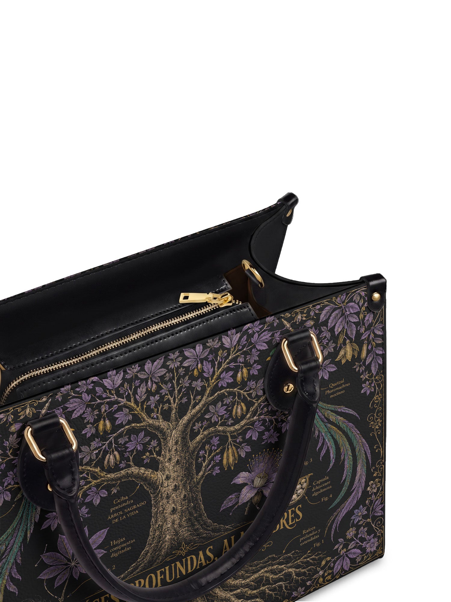 "Raíces profundas, alas libres" ver.2 Leather Handbag - detail | Paleta Bags