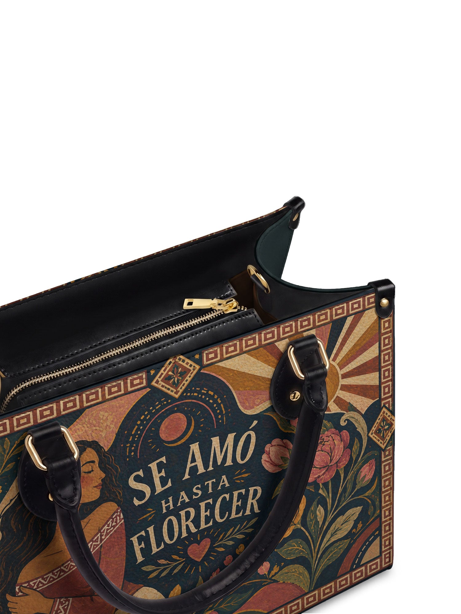 "Se amó hasta florecer" ver.1 Leather Handbag - detail | Paleta Bags