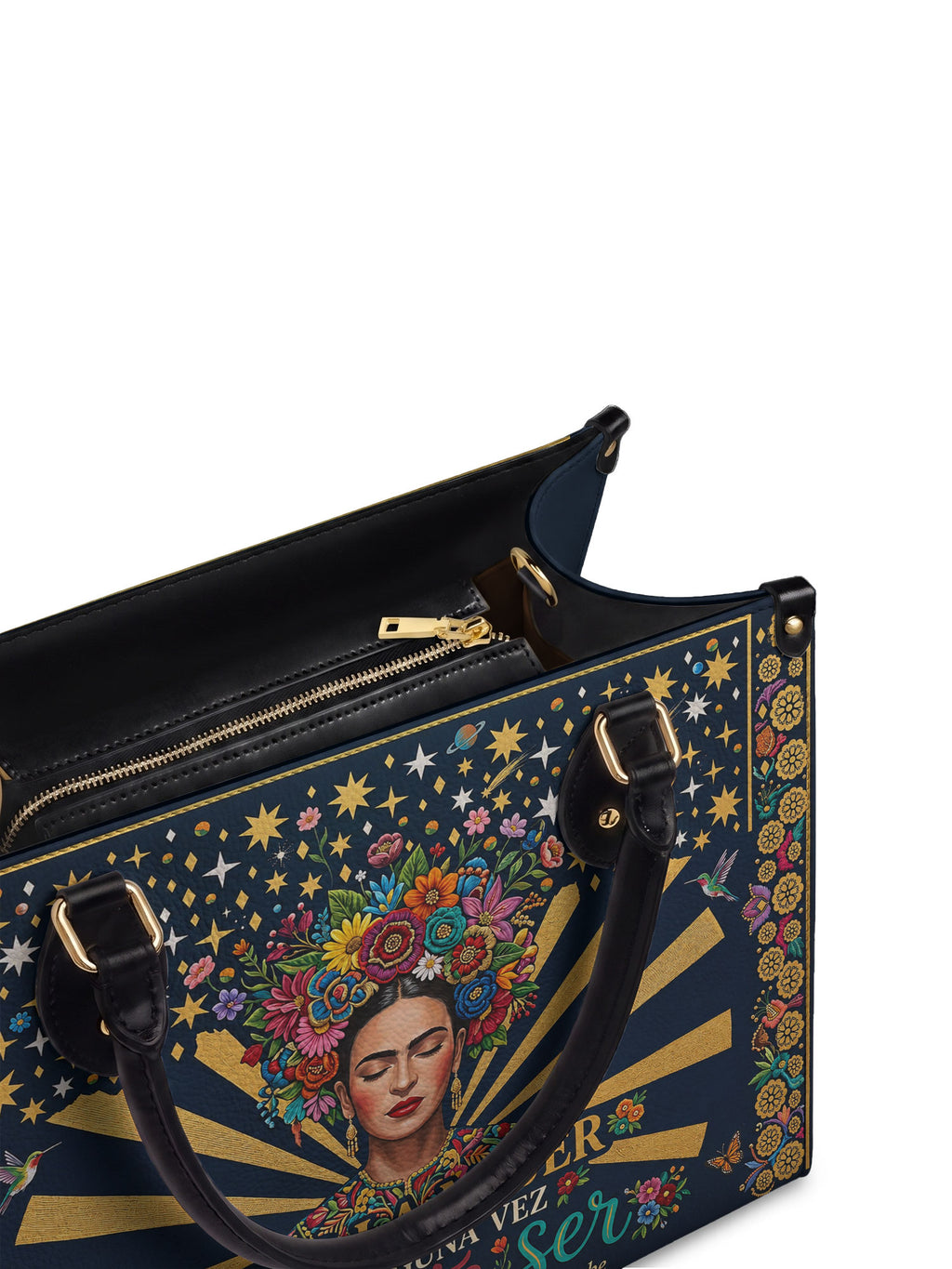 "Eres la mujer que alguna vez soñaste ser" ver.3 Leather Handbag - detail | Paleta Bags