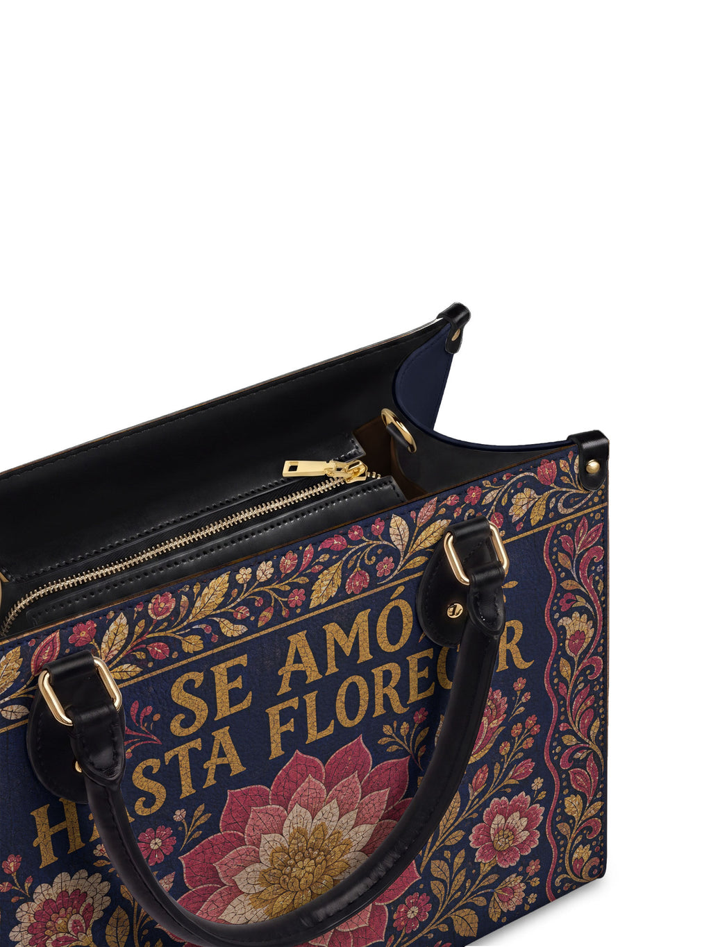 "Se amó hasta florecer" ver.4 Leather Handbag - detail | Paleta Bags