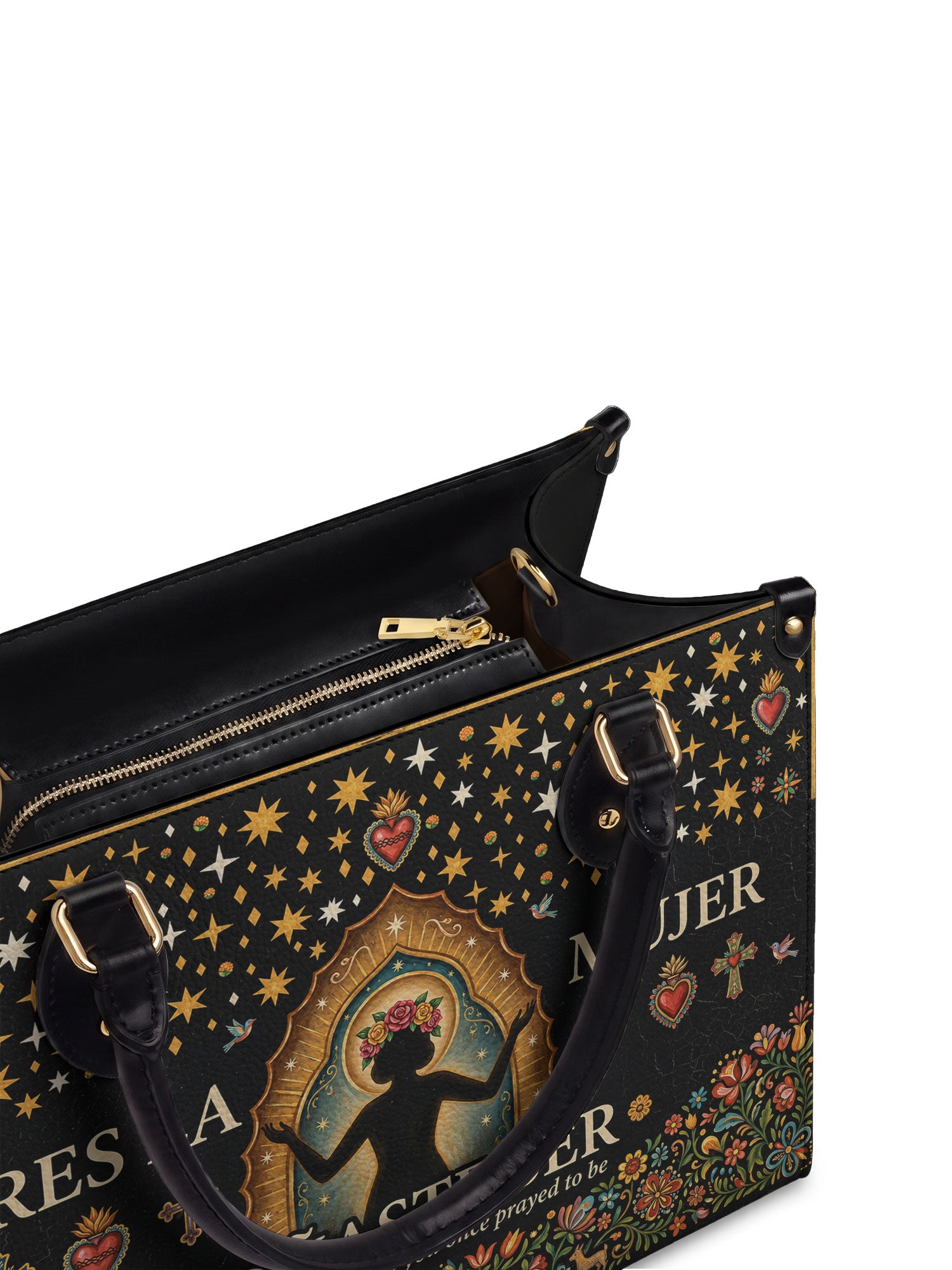 "Eres la mujer que alguna vez soñaste ser" ver.2 Leather Handbag - detail | Paleta Bags