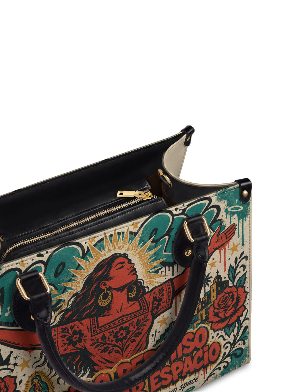 "No pido permiso para ocupar espacio" ver.3 Leather Handbag - detail | Paleta Bags