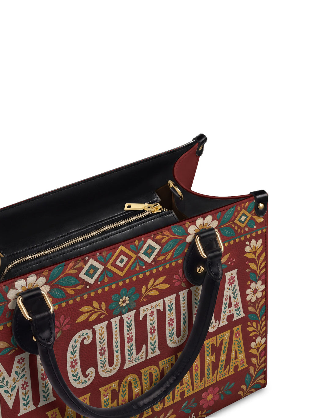 "Mi cultura es mi fortaleza" ver.6 Leather Handbag - detail | Paleta Bags