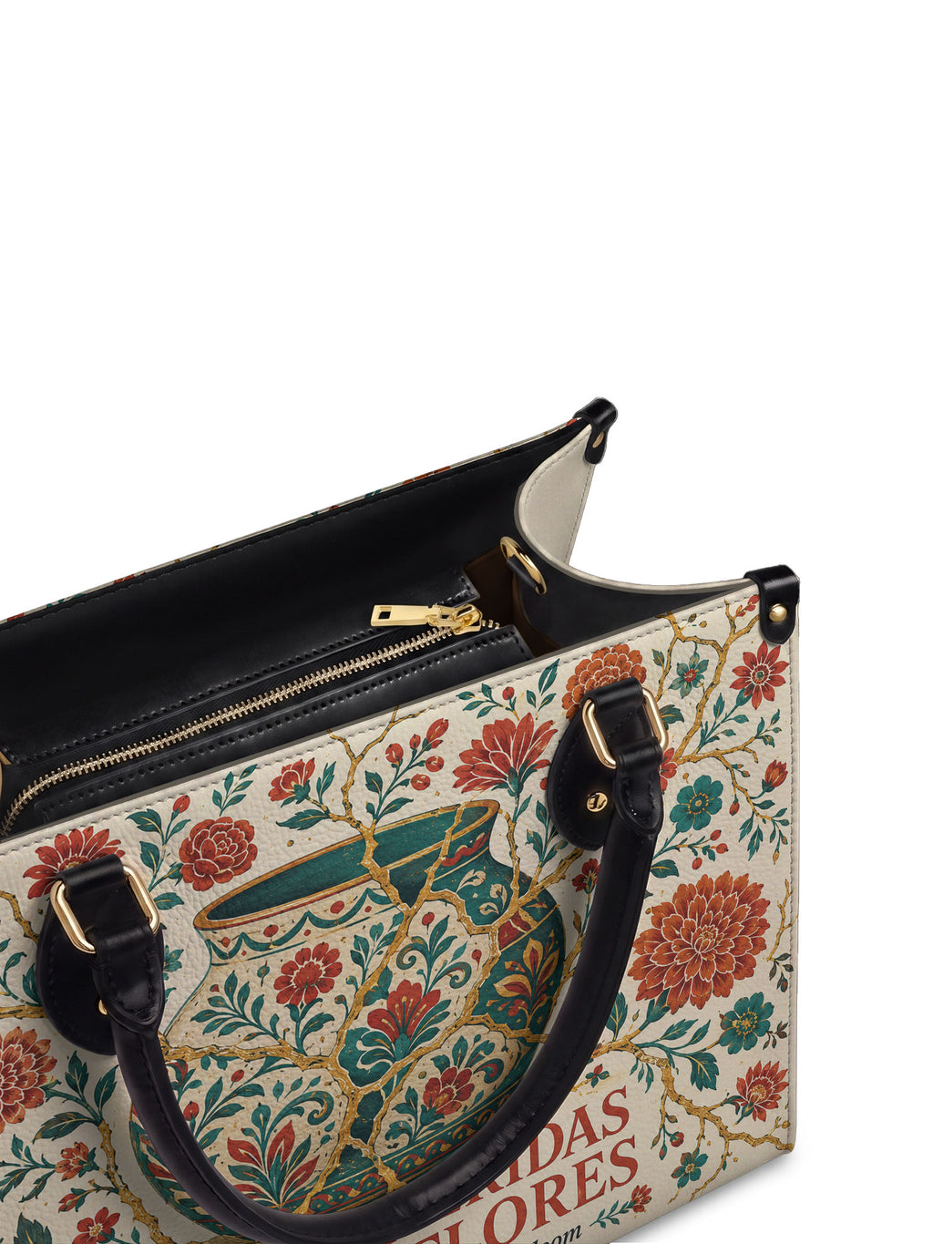 "De mis heridas nacen flores" ver.2 Leather Handbag - detail | Paleta Bags