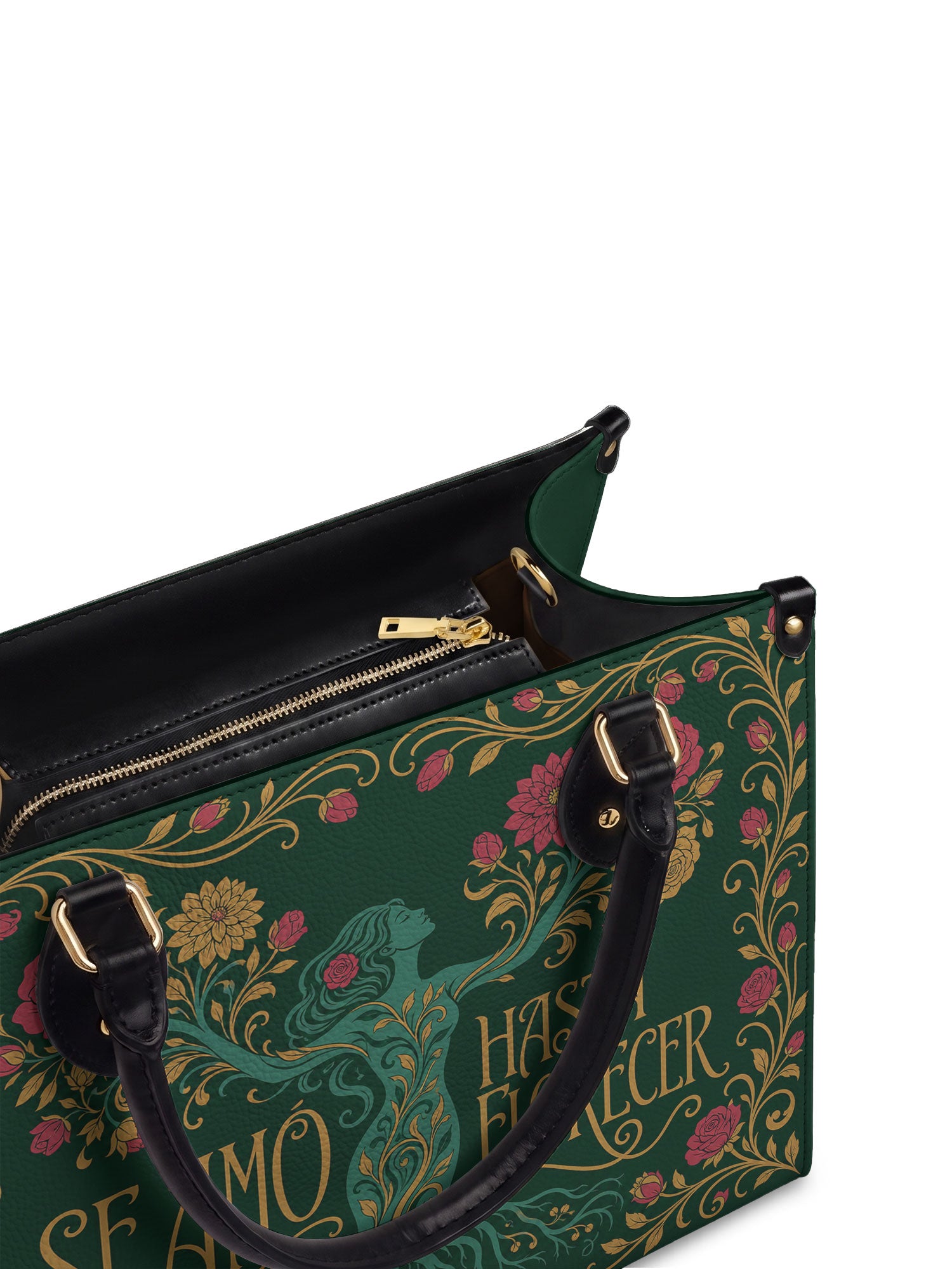 "Se amó hasta florecer" ver.3 Leather Handbag - detail | Paleta Bags