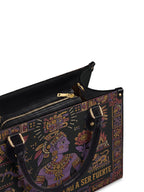 "El dolor me enseñó a ser fuerte" ver.4 Leather Handbag - detail | Paleta Bags