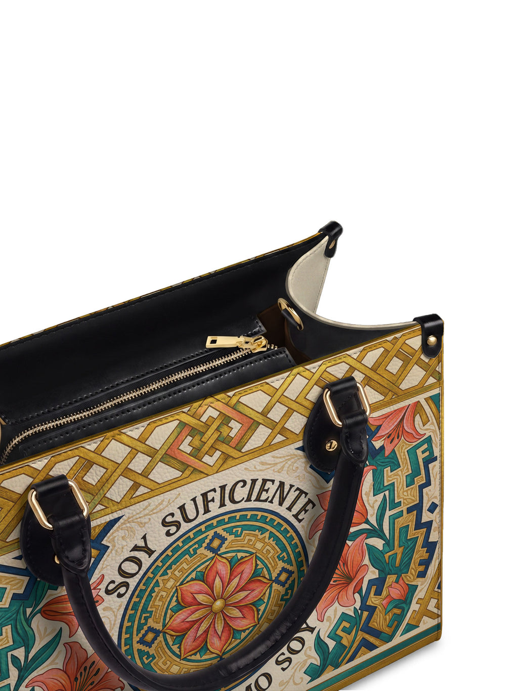 "Soy suficiente, tal y como soy" ver.9 Leather Handbag - detail | Paleta Bags