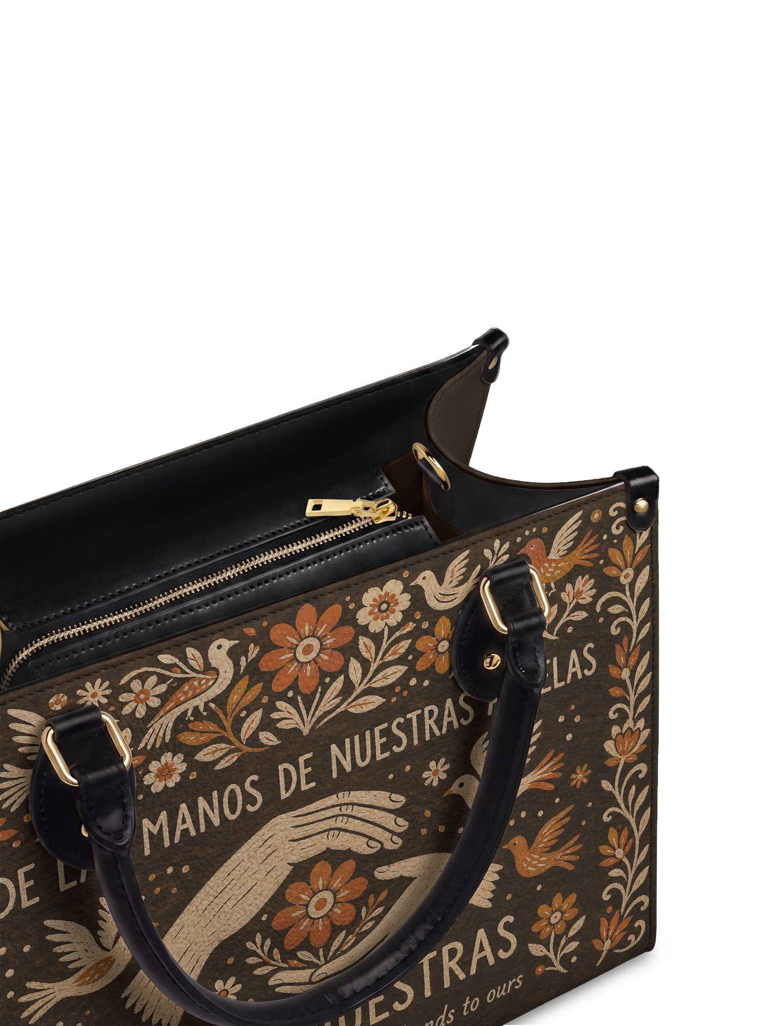 "De las manos de nuestras abuelas a las nuestras" ver.2 Leather Handbag - detail | Paleta Bags