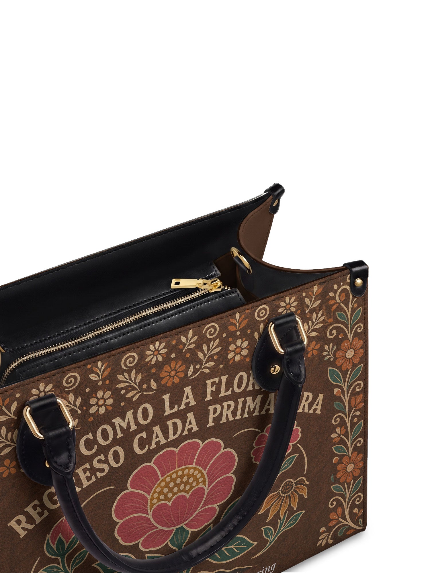 "Como la flor, regreso cada primavera" ver.4 Leather Handbag - detail | Paleta Bags