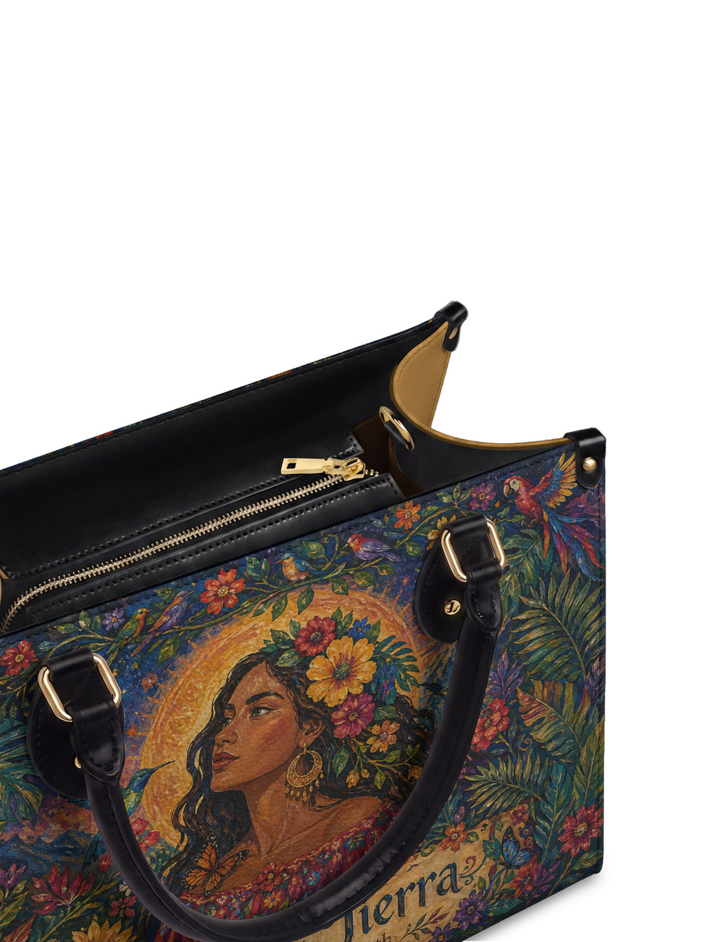 "Soy hija de la tierra" ver.4 Leather Handbag - detail | Paleta Bags