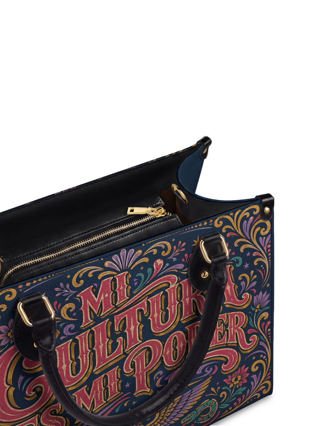 "Mi cultura es mi poder" ver.2 Leather Handbag - detail | Paleta Bags