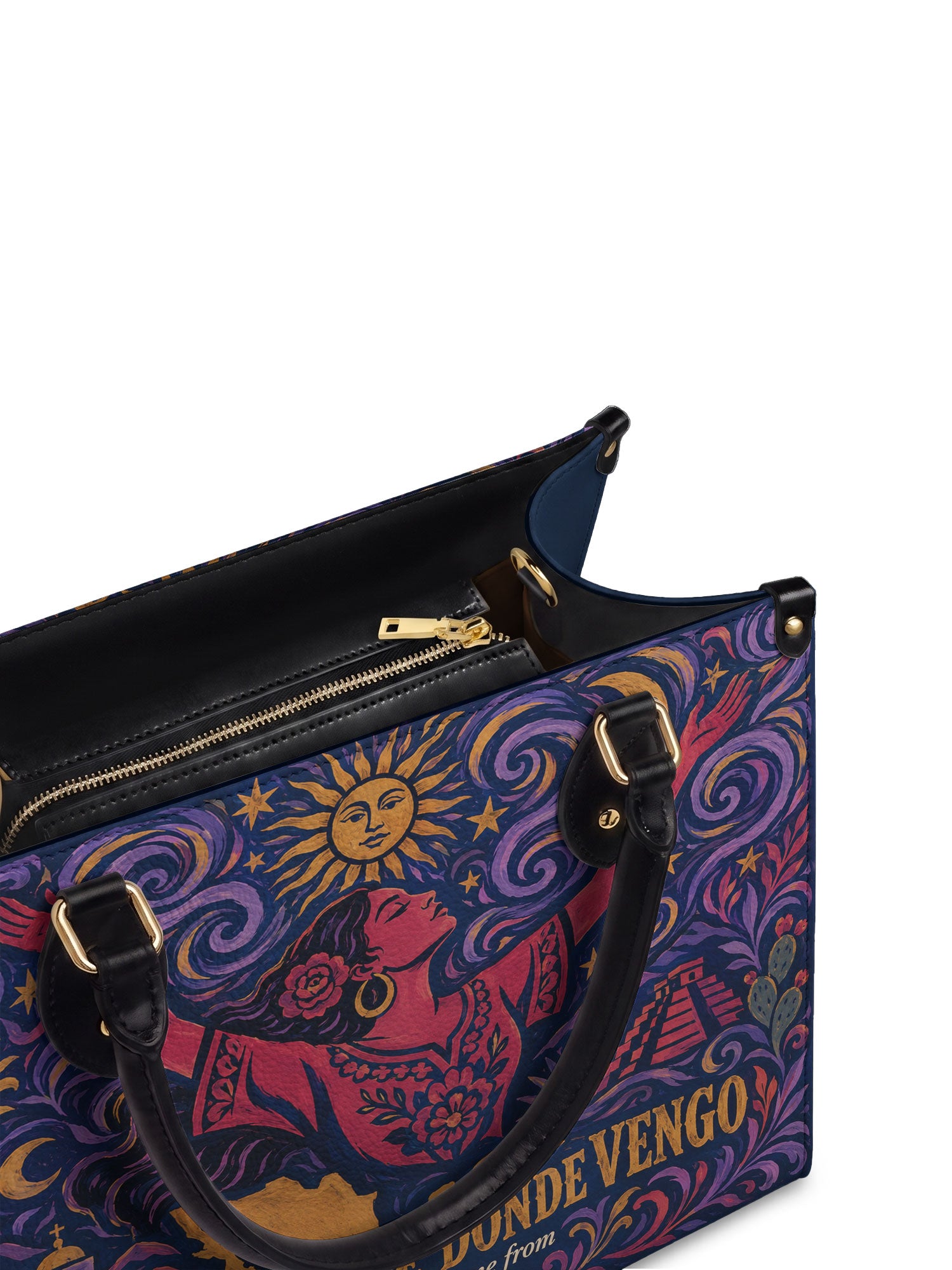 "Orgullosa de donde vengo" ver.5 Leather Handbag - detail | Paleta Bags
