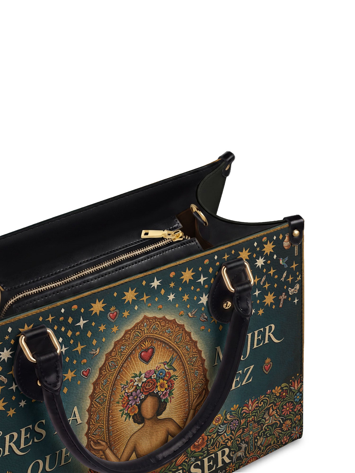 "Eres la mujer que alguna vez soñaste ser" ver.4 Leather Handbag - detail | Paleta Bags