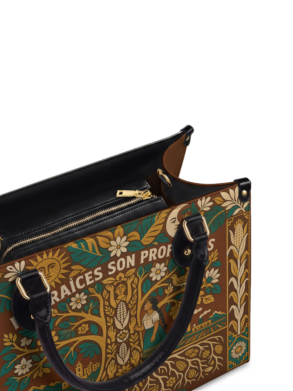 "Mis Raíces son Profundas" ver.3 Leather Handbag - detail | Paleta Bags