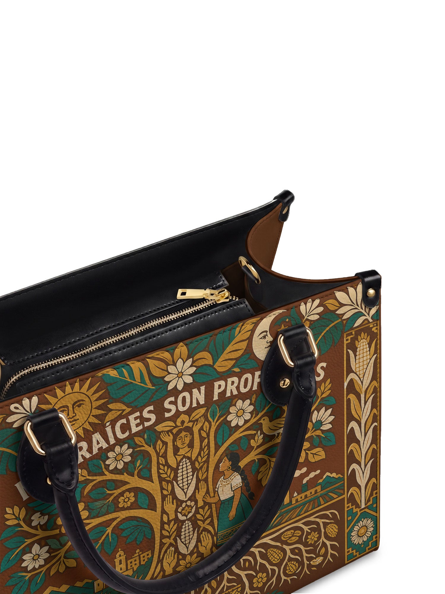 "Mis Raíces son Profundas" ver.3 Leather Handbag - detail | Paleta Bags
