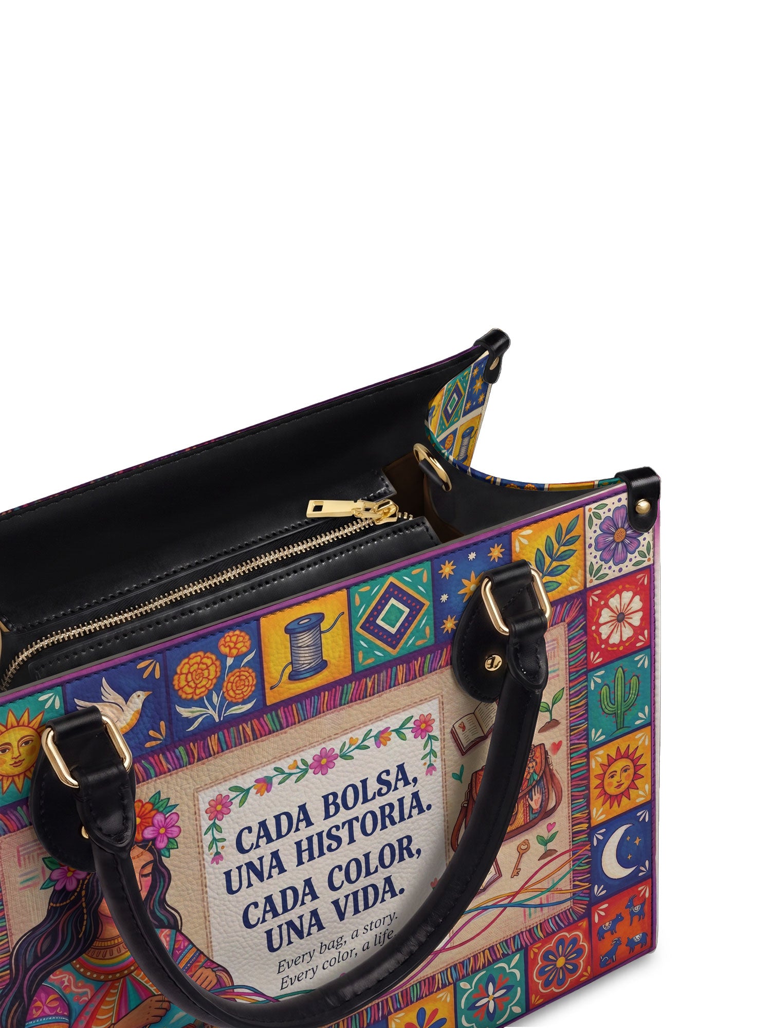 "Cada bolsa, una historia" ver.2 Leather Handbag - detail