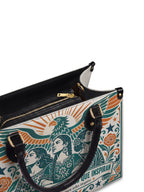 "Llevada por mujeres que inspiran" ver.3 Leather Handbag - detail | Paleta Bags