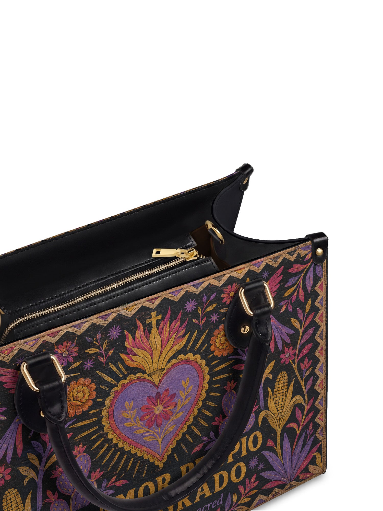 "Mi amor propio es sagrado" ver.4 Leather Handbag - detail | Paleta Bags