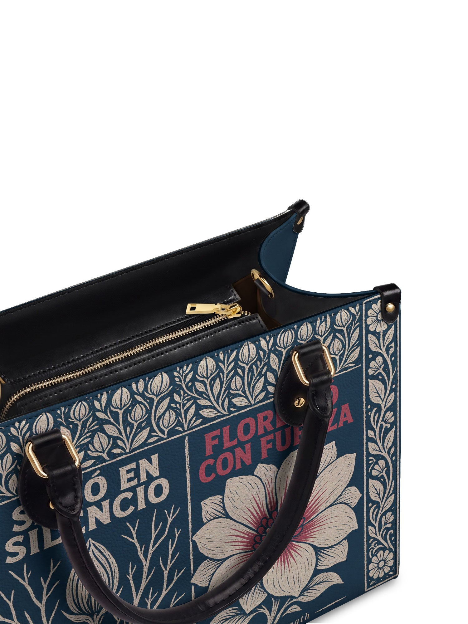 "Sanó en silencio, floreció con fuerza" ver.1 Leather Handbag - detail | Paleta Bags