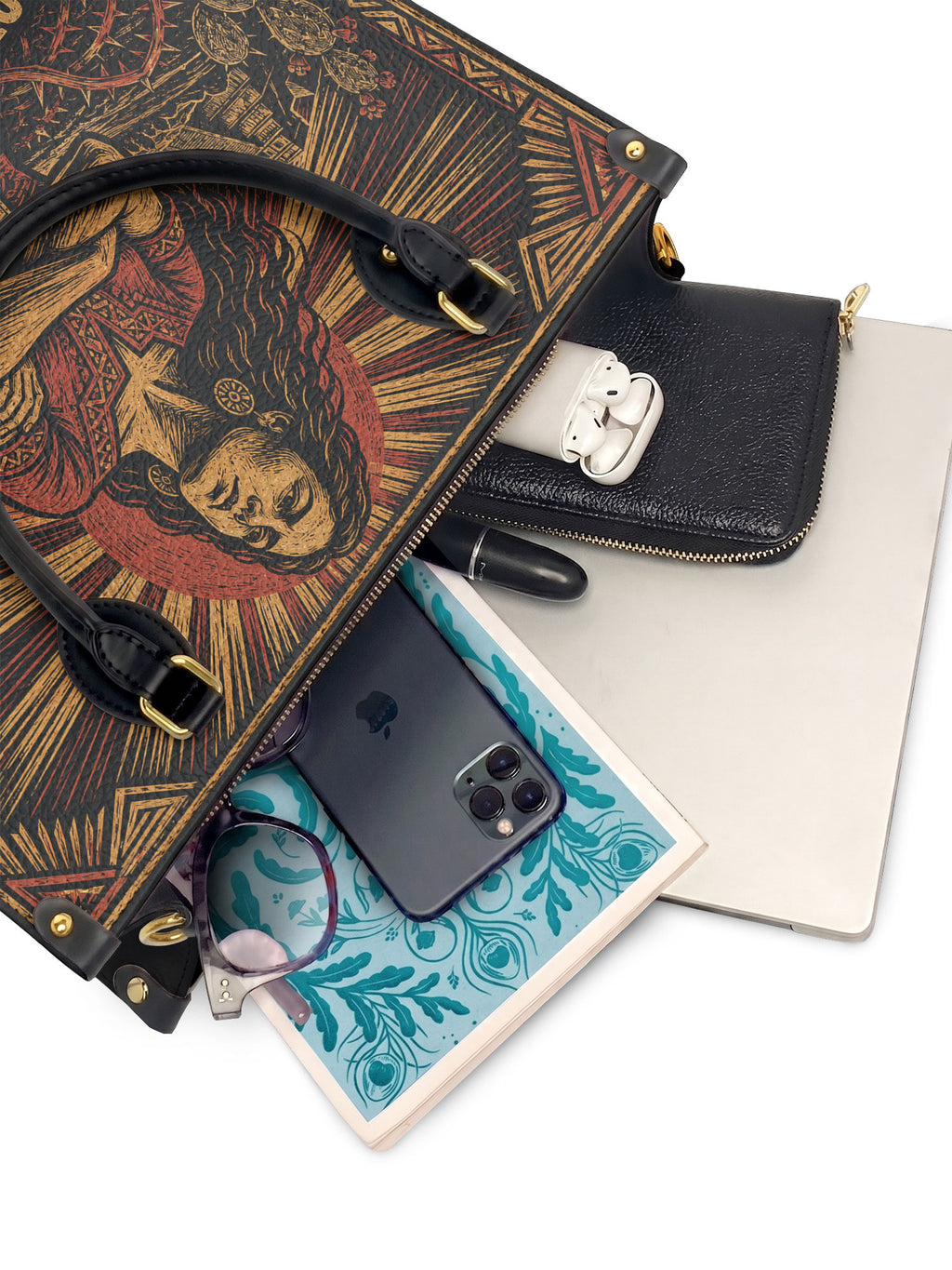 "El dolor me enseñó a ser fuerte" ver.2 Leather Handbag - interior | Paleta Bags