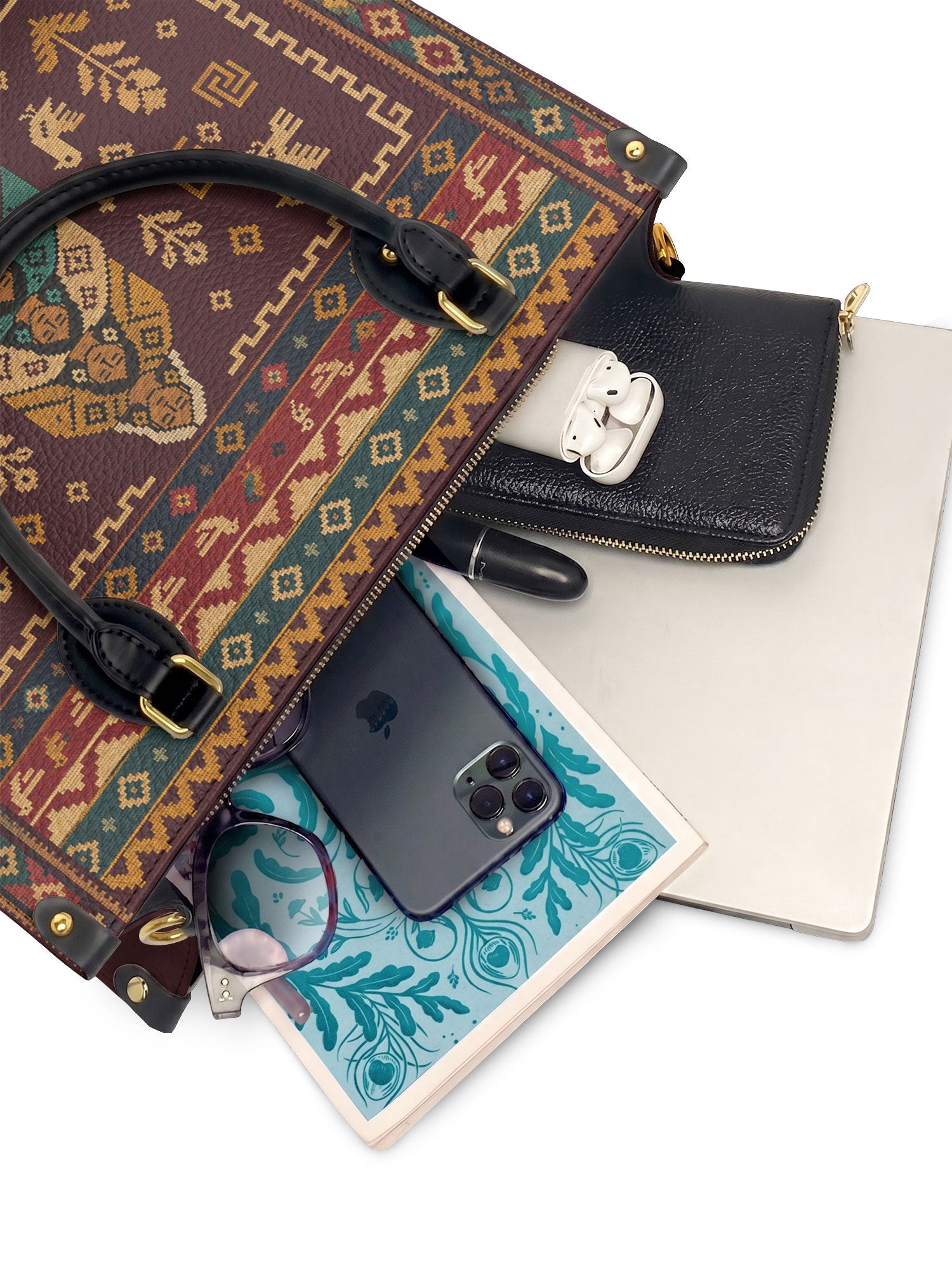"Resiliente como las mujeres que me precedieron" ver.3 Leather Handbag - interior | Paleta Bags