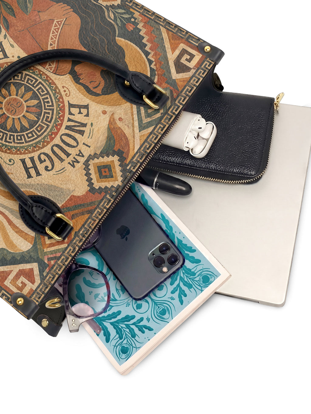 "Soy suficiente, tal y como soy" ver.5 Leather Handbag - interior | Paleta Bags