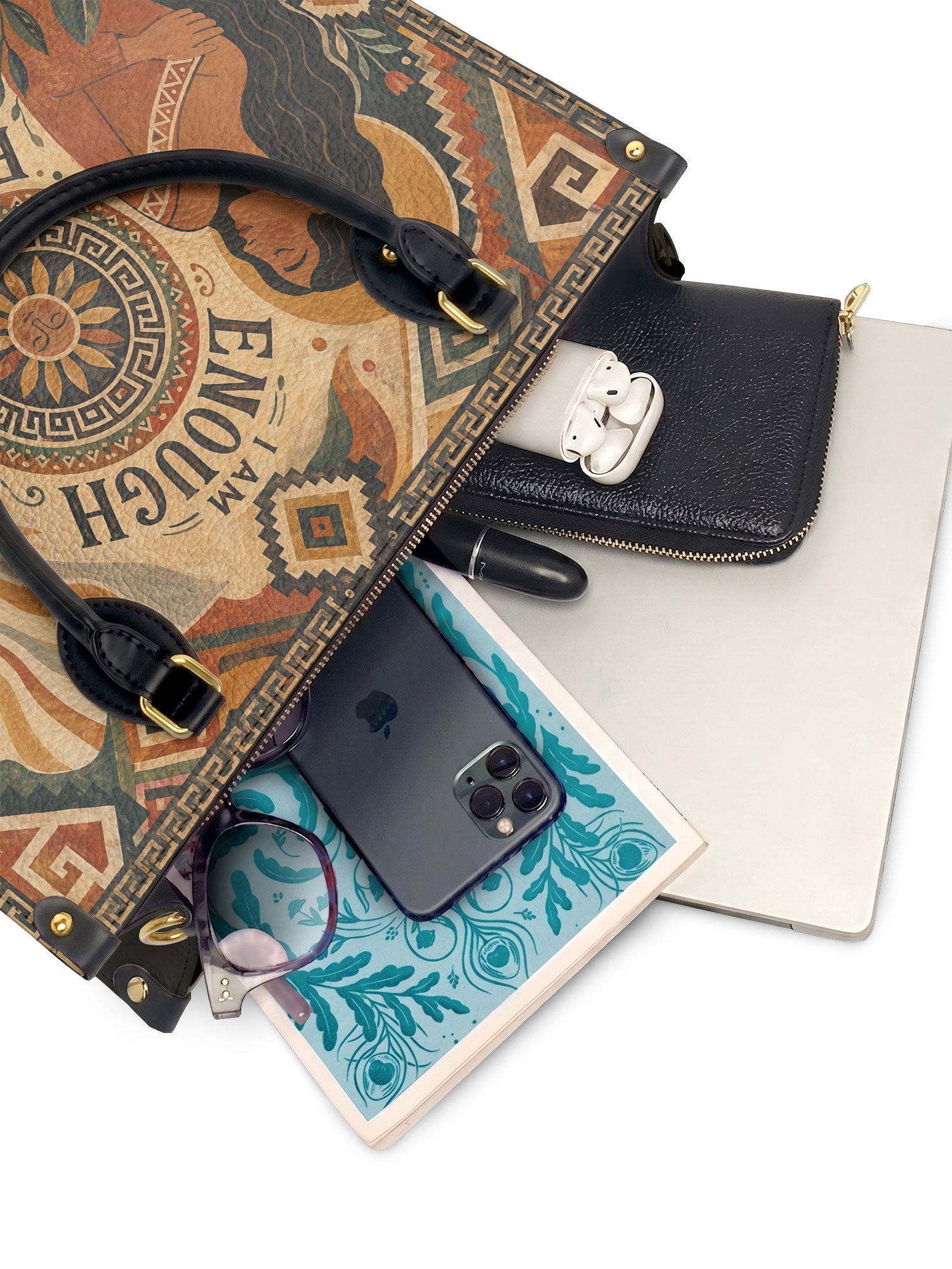 "Soy suficiente, tal y como soy" ver.5 Leather Handbag - interior | Paleta Bags