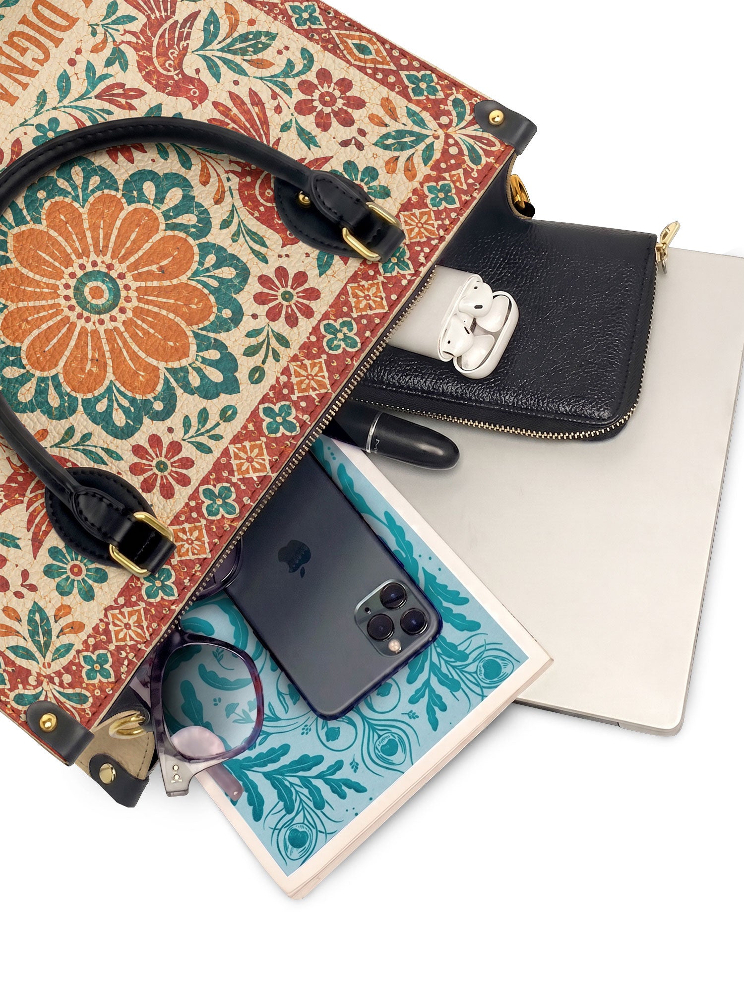 "Otomi Wild Embroidery" ver.5 Leather Handbag - interior | Paleta Bags