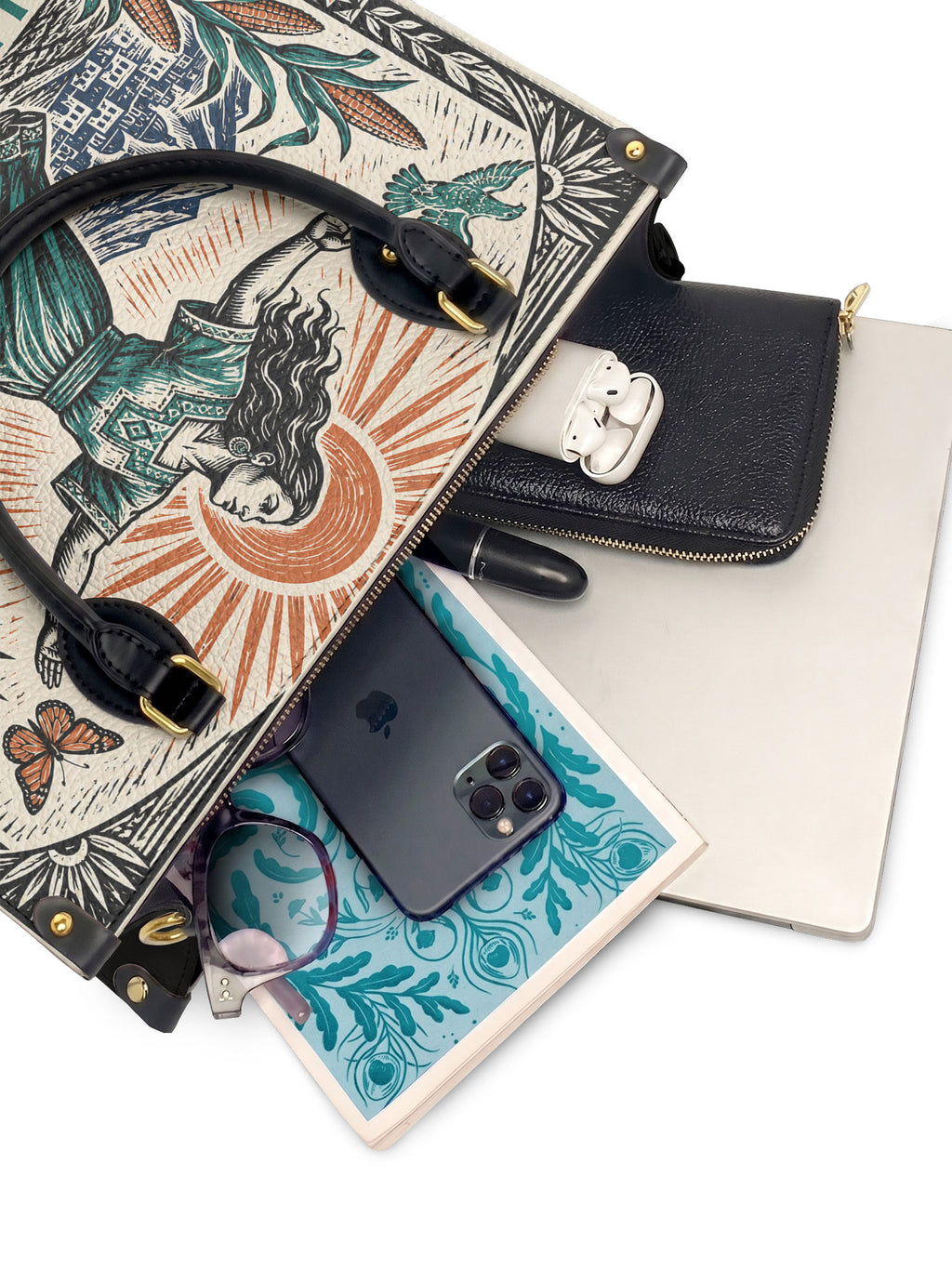"Soy la dueña de mi destino" ver.2 Leather Handbag - interior | Paleta Bags