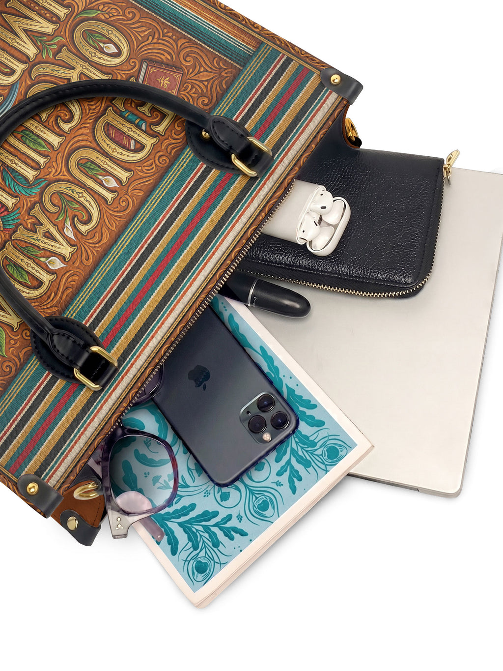 "Educada. Orgullosa. Imparable" ver.2 Leather Handbag - interior | Paleta Bags