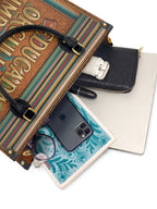"Educada. Orgullosa. Imparable" ver.2 Leather Handbag - interior | Paleta Bags