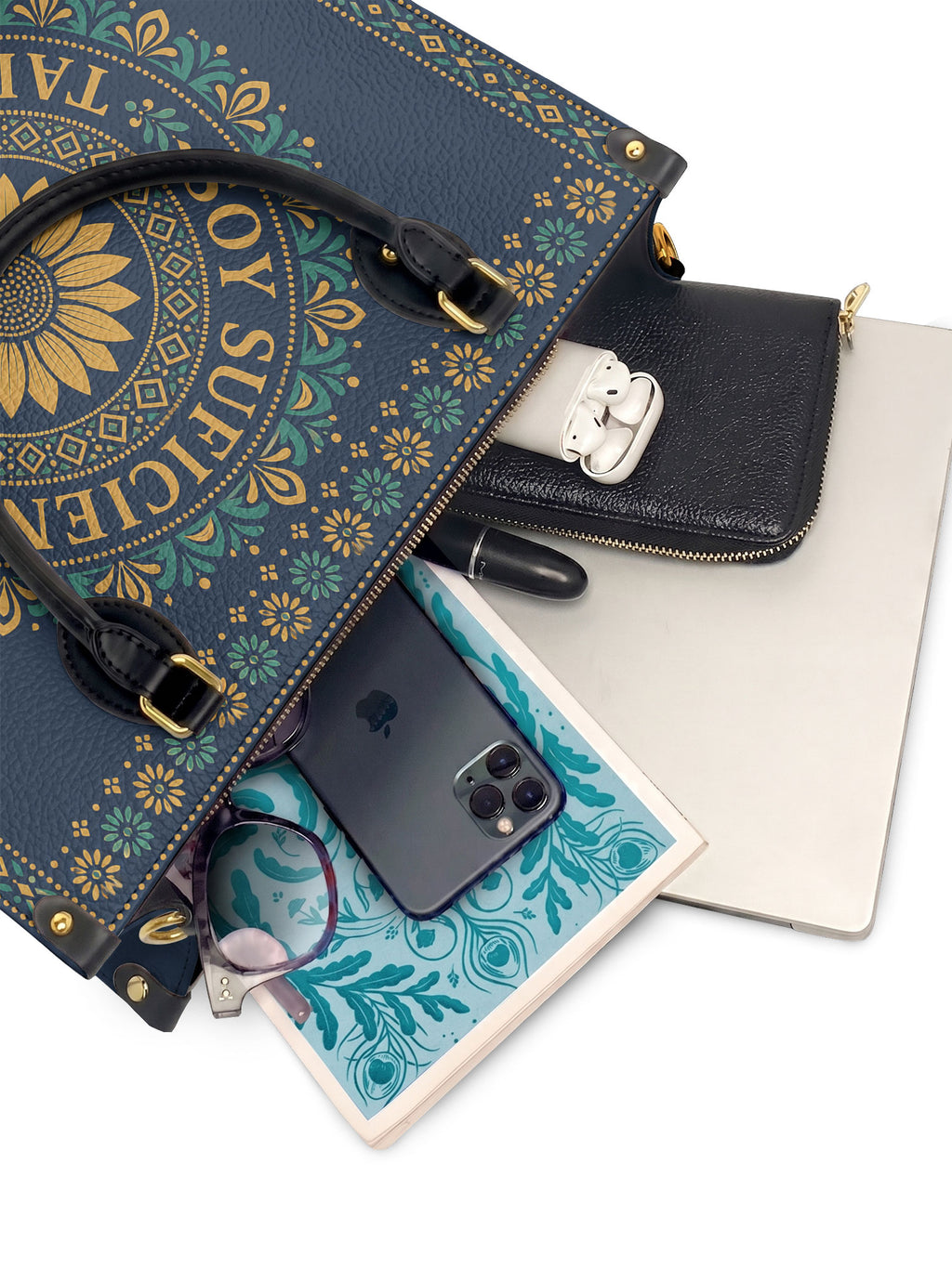 "Soy suficiente, tal y como soy" ver.7 Leather Handbag - interior | Paleta Bags