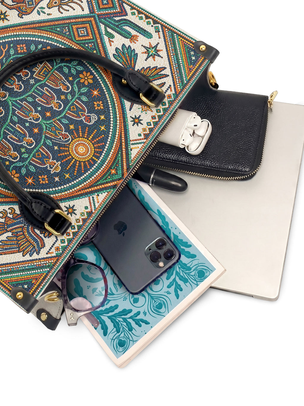 "Llevo a mis ancestros en la sangre" ver.4 Leather Handbag - interior | Paleta Bags