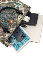 "Llevo a mis ancestros en la sangre" ver.4 Leather Handbag - interior | Paleta Bags