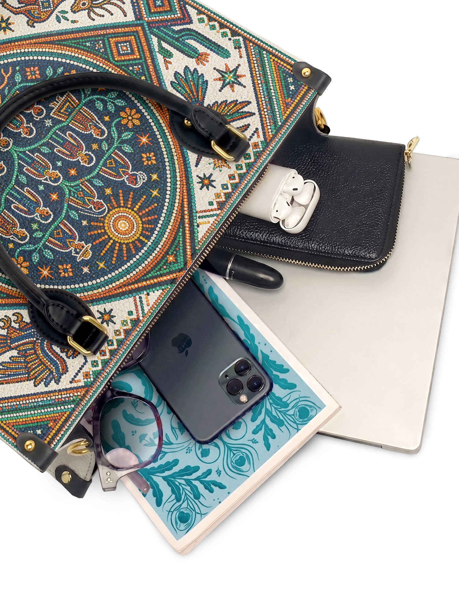 "Llevo a mis ancestros en la sangre" ver.4 Leather Handbag - interior | Paleta Bags