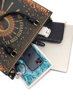 "Me levanto con el sol y llevo el fuego" ver.1 Leather Handbag - interior | Paleta Bags