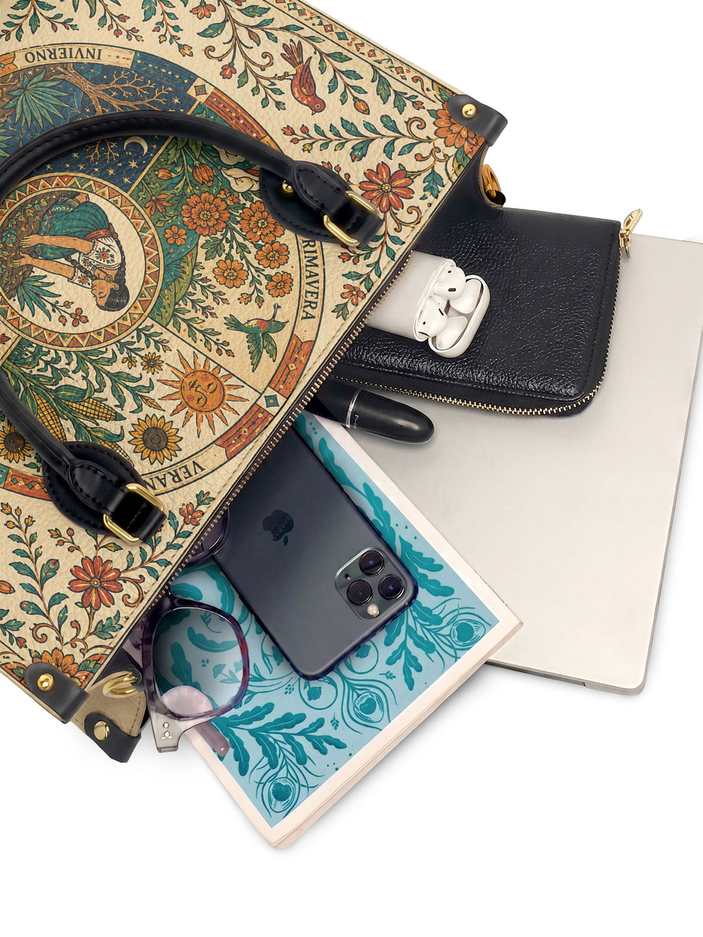 "Soy hija de la tierra" ver.1 Leather Handbag - interior | Paleta Bags