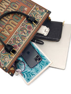 "Educada. Orgullosa. Imparable" ver.3 Leather Handbag - interior | Paleta Bags