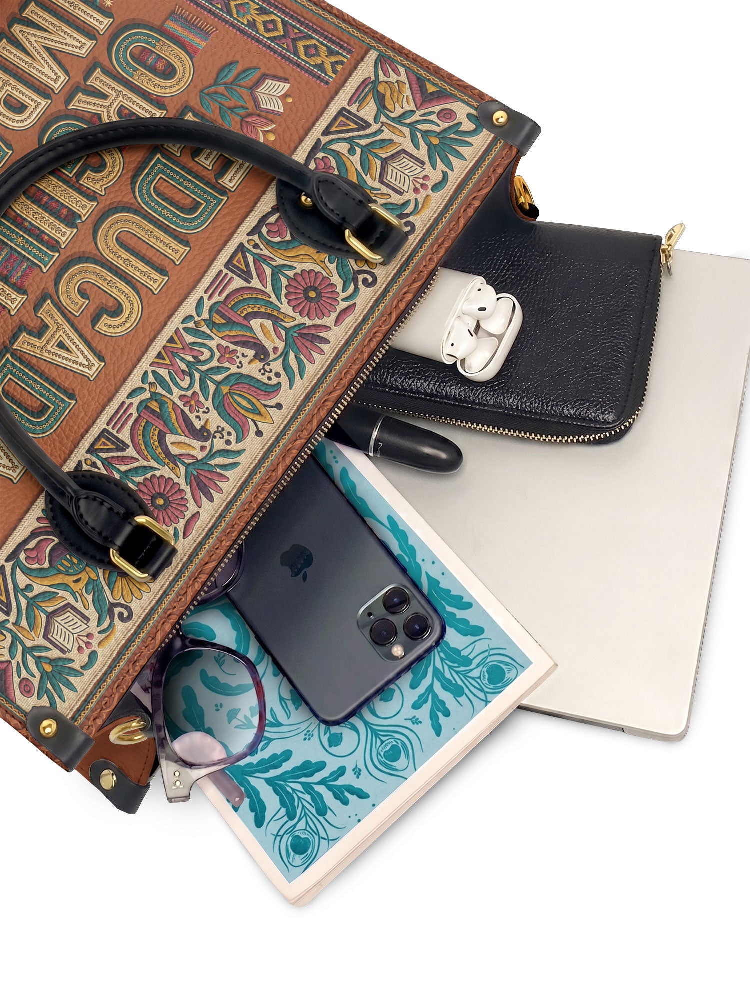 "Educada. Orgullosa. Imparable" ver.3 Leather Handbag - interior | Paleta Bags
