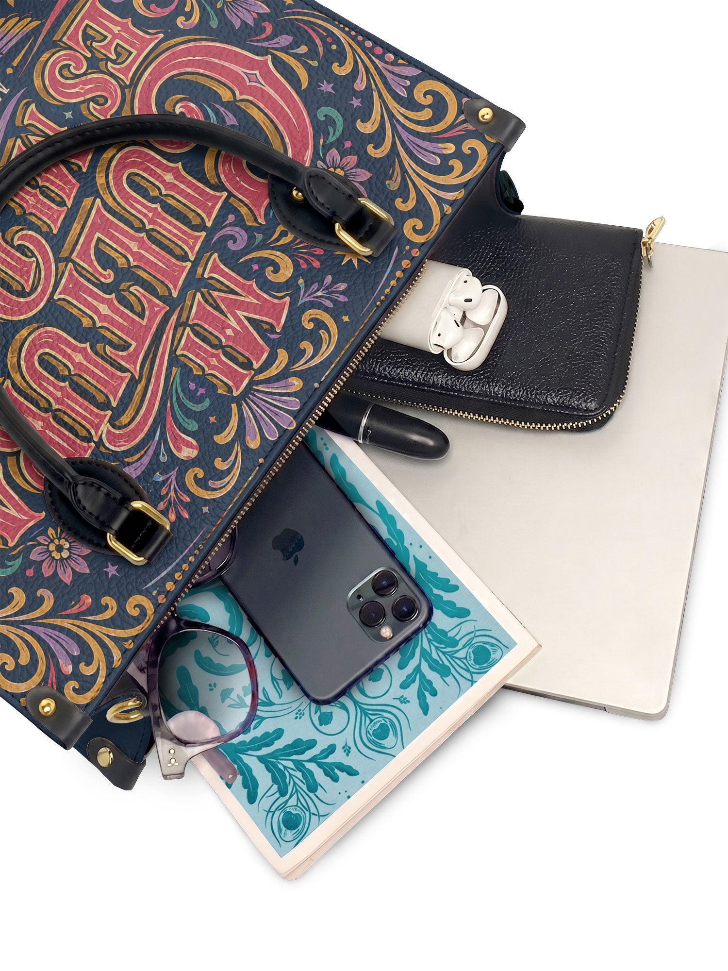 "Mi cultura es mi poder" ver.2 Leather Handbag - interior | Paleta Bags