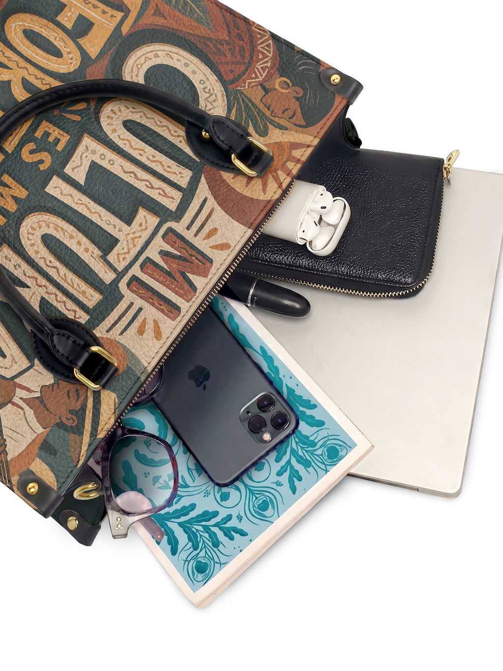 "Mi cultura es mi fortaleza" ver.1 Leather Handbag - interior | Paleta Bags